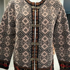 Cambridge Dry Goods Gray Wool Nordic Cardigan Women’s SZ L